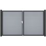 GroJa Doppeltor BasicLine PVC-steekzaun Zilvergrijs