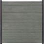 GroJa BasicLine smal PVC-steekzaun schutting Grey Ash Cut zichtscherm lamellenomheining