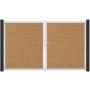 GroJa Doppeltor BasicLine smal PVC-steekzaun Eikenhout Natuur