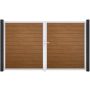 GroJa Doppeltor BasicLine schmal PVC-Steekzaun Golden Oak