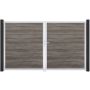 GroJa Doppeltor BasicLine schmal PVC-steekzaun Monument Oak