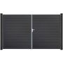 GroJa Doppeltor BasicLine smal PVC-Steekzaun Antraciet
