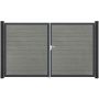 GroJa Doppeltor BasicLine smal PVC-steekzaun Grey Ash Cut