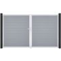 GroJa Doppeltor BasicLine smal PVC-steekzaun Zilvergrijs