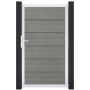 GroJa Einzeltor BasicLine Premium PVC-steekzaun Grey Ash Cut