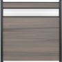 GroJa Solid steekzaun schutting met 30 cm ESG-glas designinzet Bi-Color co-geëxtrudeerd zichtscherm steekzaun lamellenomheining