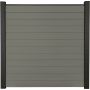 GroJa Solid Steekzaun Schutting Grijs Zichtscherm Steekzaun Lamellenomheining