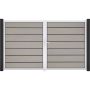 GroJa Doppeltor Solid Grande Premium Steekzaun Bi-Color Sand