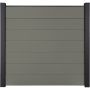 GroJa Solid Grande Steekzaun Schutting Grijs Zichtscherm Steekzaun Lamellenomheining