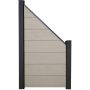 GroJa Solid Grande Steekzaun Schutting Bi-Color Zand Aansluiting Zichtscherm Steekzaun Lamellenomheining