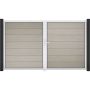 GroJa Doppeltor Solid Grande Steekzaun Bi-Color Sand