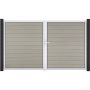 GroJa Doppeltor Solid Steekzaun Bi-Color Sand