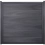 GroJa Viento schutting grijs co-geëxtrudeerd met aluminium frame antraciet DB 703 scherm lamellenomheining