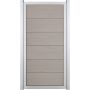GroJa Viento schutting Hochkant Bi-Color zand met aluminium frame EV1 zilver zichtscherm lamellenomheining