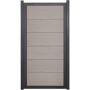 GroJa Viento schutting Staand Bi-Color Zand met Aluminium-frame Antraciet DB 703 zichtscherm Lamellenomheining