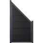 GroJa Viento schutting zichtschermlattenomheining aansluiting Anthracietgrijs met Alu-frame Anthraciet DB 703 zichtscherm lamellenomheining