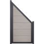 GroJa Viento schutting Aansluiting Bi-Color Zand met Aluminium-Raam Antraciet DB 703 Zichtscherm Lamellenomheining