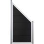 GroJa Viento Schutting Aansluiting Antracietgrijs met aluminium-frame zilver EV1 Zichtscherm Lamellenomheining