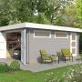 WEKA Enkele garage 441 Hout lichtgrijs