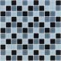 Wellker Glasmozaïek Zwart Grijs 30x30 cm Mozaïektegels 4 mm