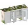 Binto Afvalcontainerkast voor 4 containers, RVS met plantenbak Afvalcontainerkast