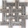 Wellker natuursteen mozaïek multiformat leisteen zwart marmer beige 30x30 cm mozaïektegels