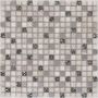 Wellker Kombimozaïek natuursteen metaal glas grijs marmer Gau roestvrijstaal 30x30 cm mozaïektegels 8 mm