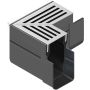 ACO Slimline hoekelement met hoekrooster uit aluminium zilver geanodiseerd