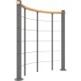 Minka balustrade grijs met ondergurten en ronde houten leuning