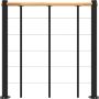 Minka balustrade zwart met onderliggers en houten leuning recht