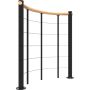 Minka balustrade zwart met ondergordels en houten leuning rond