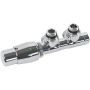 Ximax radiator-accessoires Mittenansluitingset Twins hoek hoekuitvoering chroom