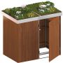 Binto afvalcontainerkast voor 2 containers, hardhout met plantenbak afvalcontainerkast