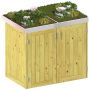 Binto afvalcontainerkast voor 2 containers, naaldhout met plantenbak Afvalcontainerkastbekleding