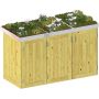 Binto afvalcontainerkast voor 3 containers, naaldhout met plantenbak Afvalcontainerkastbekleding