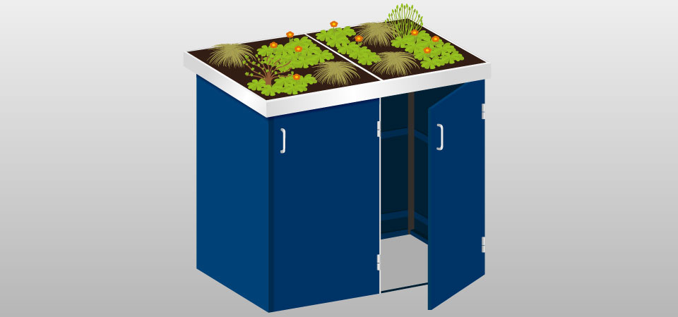 Afvalcontainerkast beplanten